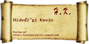 Hidvégi Kevin névjegykártya